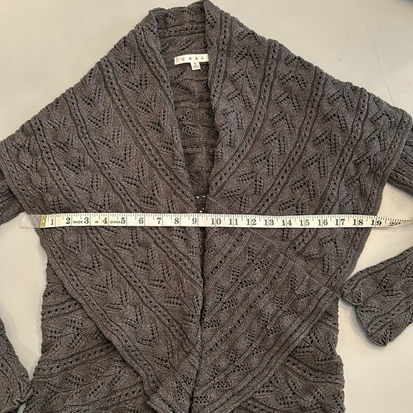 CAbi Circle Sweater Style 720 Dark Gray Size Small 2 in 1 sweater - Picture 8 of 9